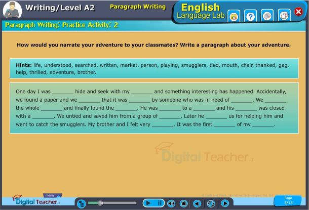 Paragraph writing observation activity will helps students to write a short paragraph describing a person